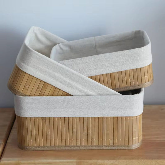 Ensemble de boîtes de rangement en bambou naturel – Élégance et organisation parfaite