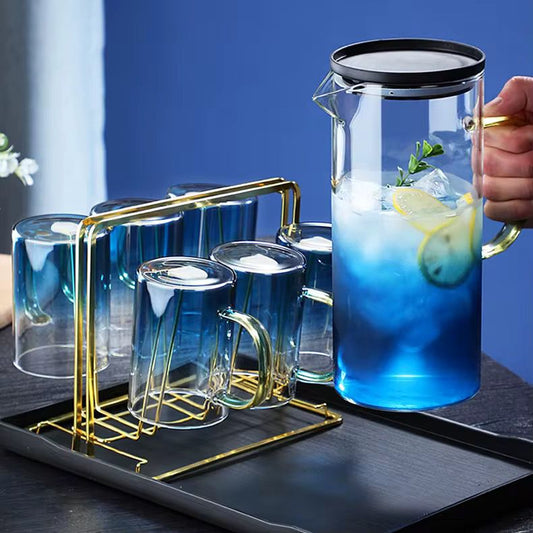 Ensemble de carafes colorées en verre – L’ajout parfait pour votre maison pour des moments de boissons rafraîchissantes