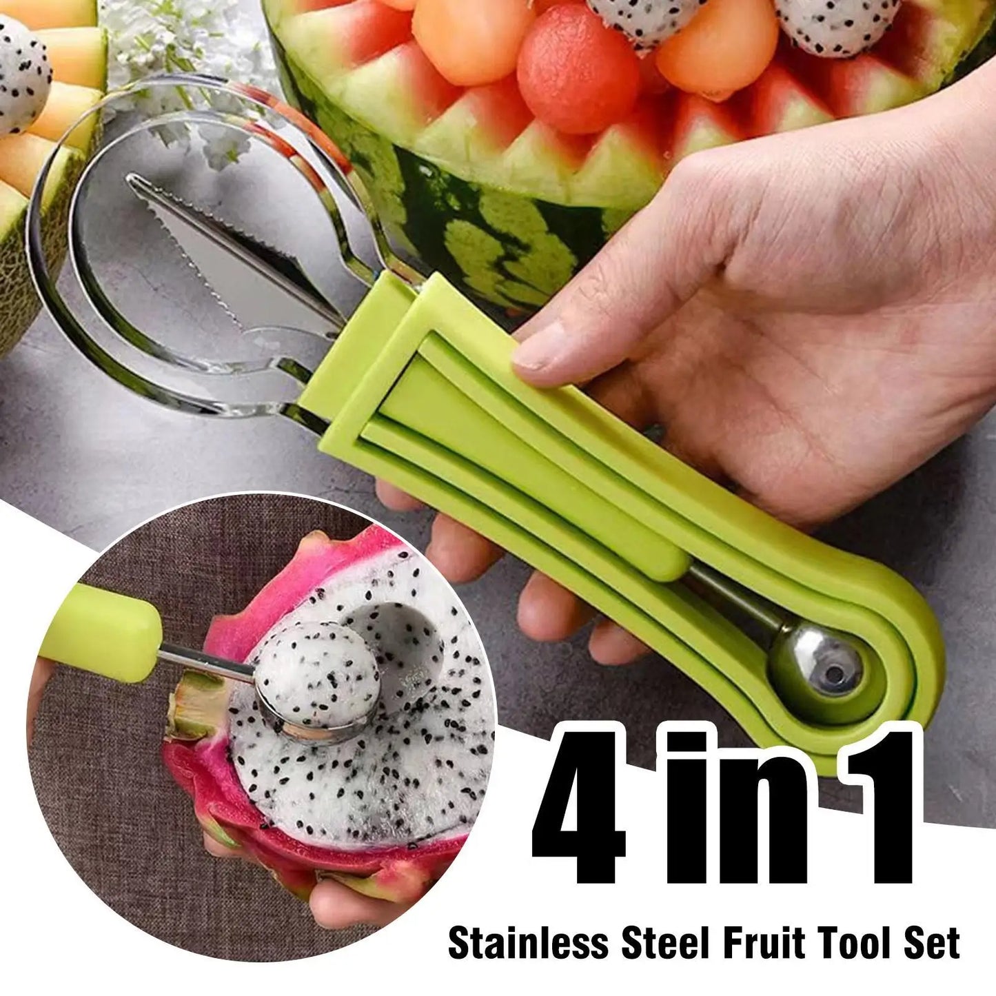 Cuillère à fruits 3 en 1 - L’outil parfait pour préparer vos fruits avec style